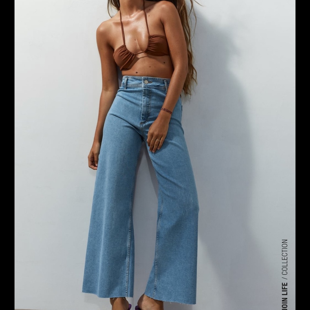 The Marine Straight Jeans in Medium Blue Size 38/6 Zara NWT